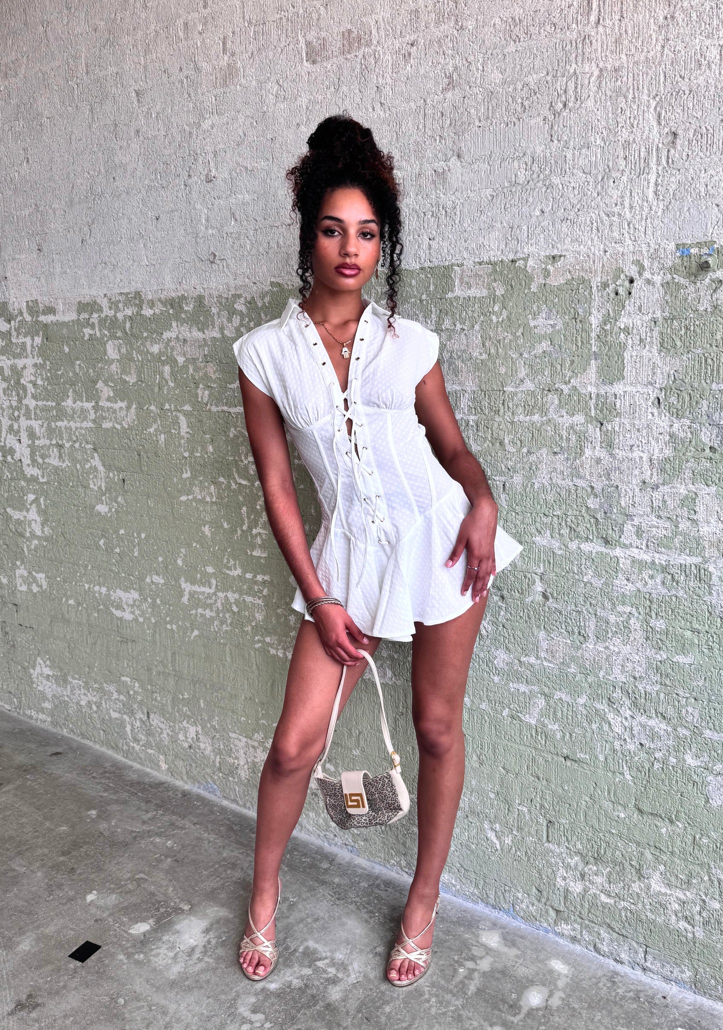 “Riviera” Lace-Up Romper