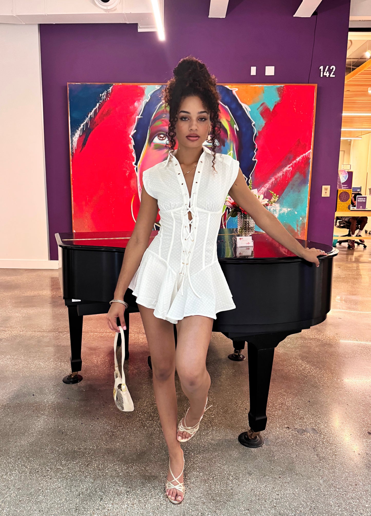 “Riviera” Lace-Up Romper