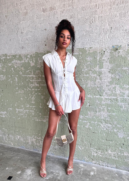 “Riviera” Lace-Up Romper