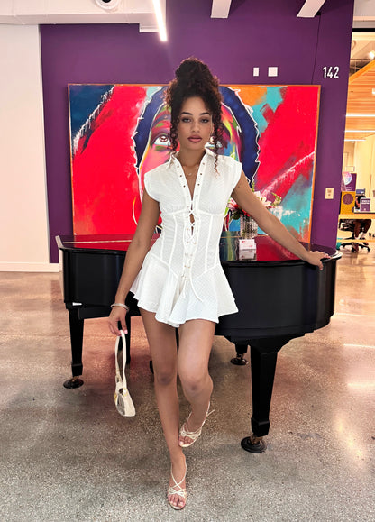 “Riviera” Lace-Up Romper