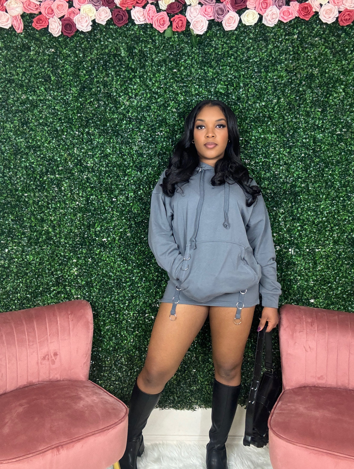 “Stormi” Two piece hoodie/skort set